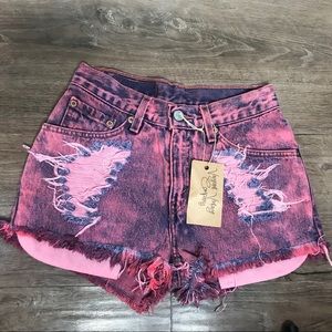One of a kind vintage hand dyed Levi’s shorts